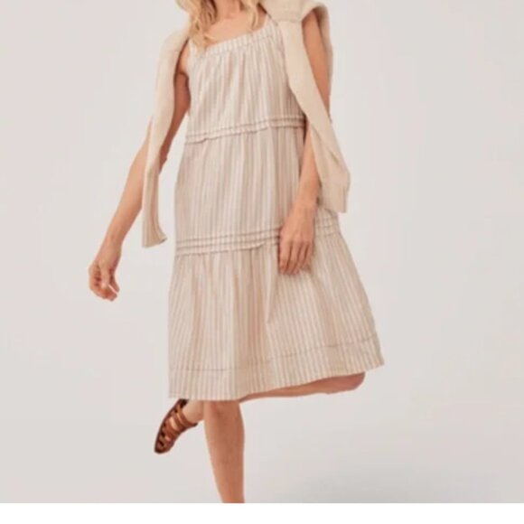 Pact Large Sunset Easy Cami Dress in Ginger Bondi Stripe - Picture 1 of 7